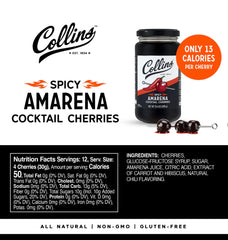 Collins Cocktail Cherries & Garnish