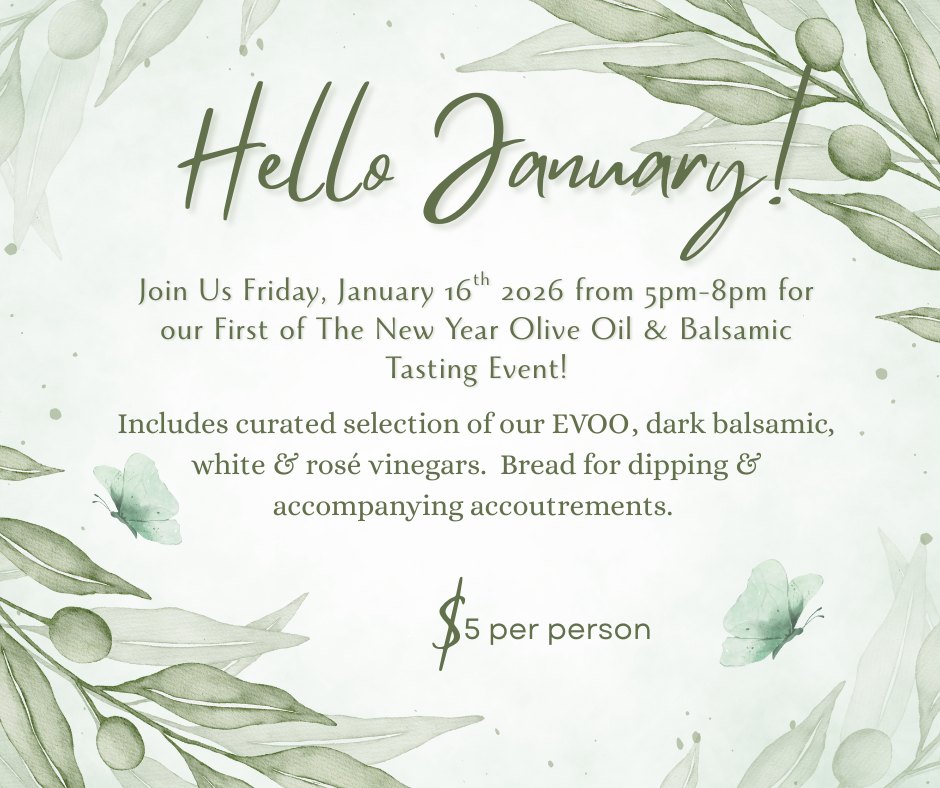 January 16th 2026 EVOO Tasting Event "Winter Salad Pairings"